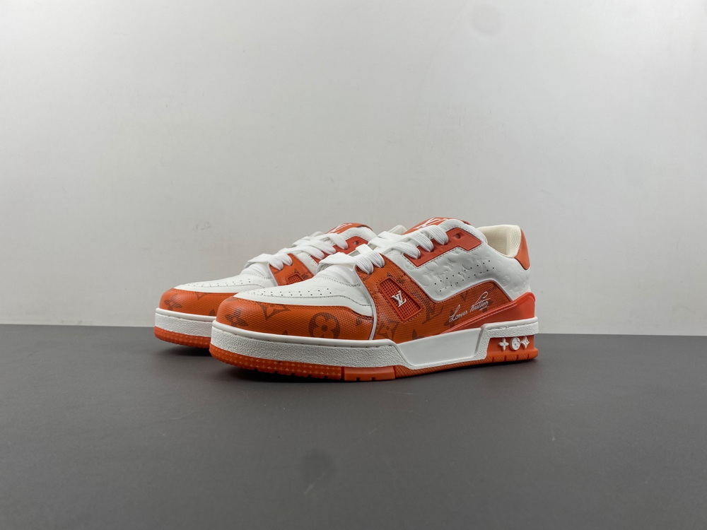PK Batch Louis Vuitton LV trainer White Orange US13=47