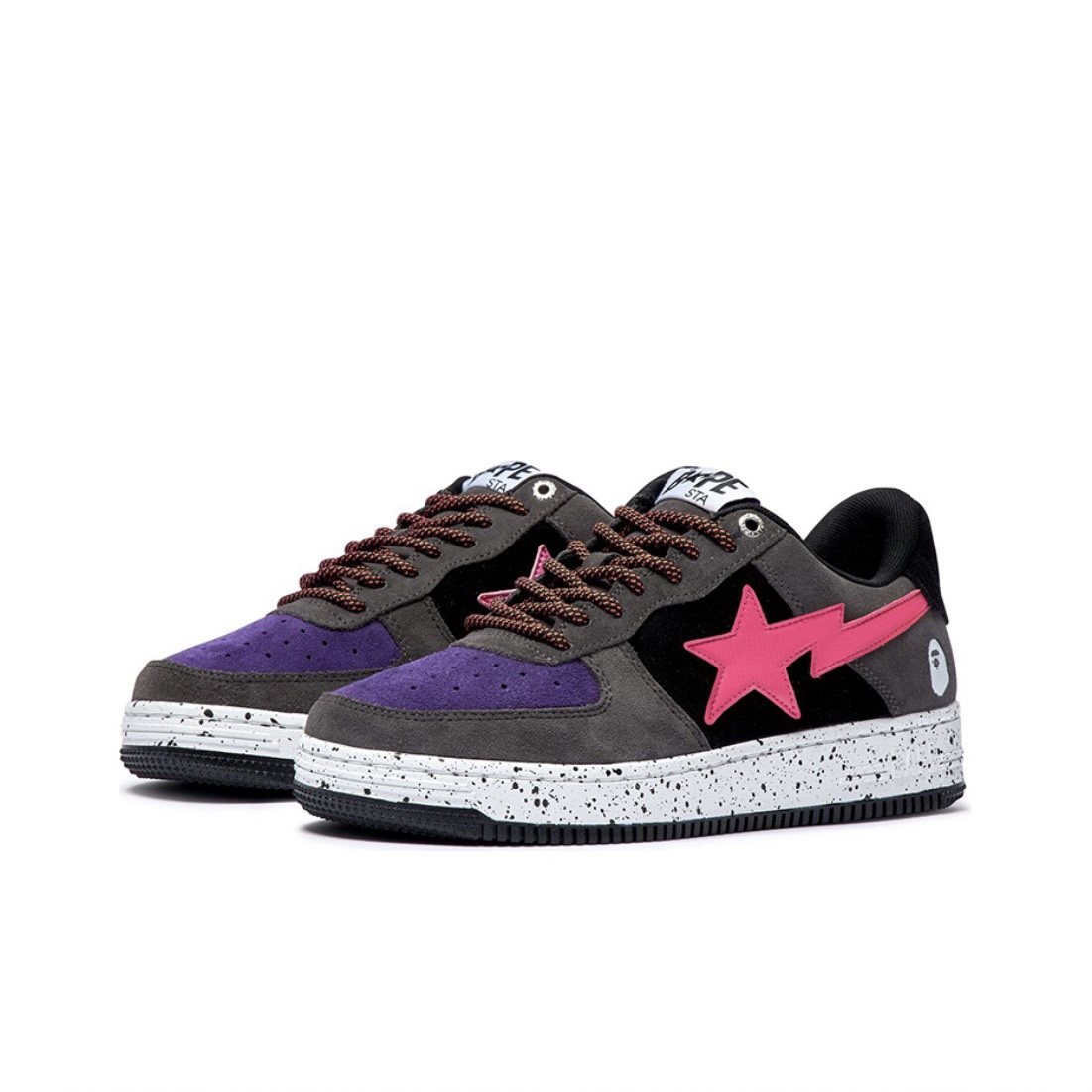 A BATHING APE BAPE STA BLACK GREY PINK SUEDE 1I20-191-008