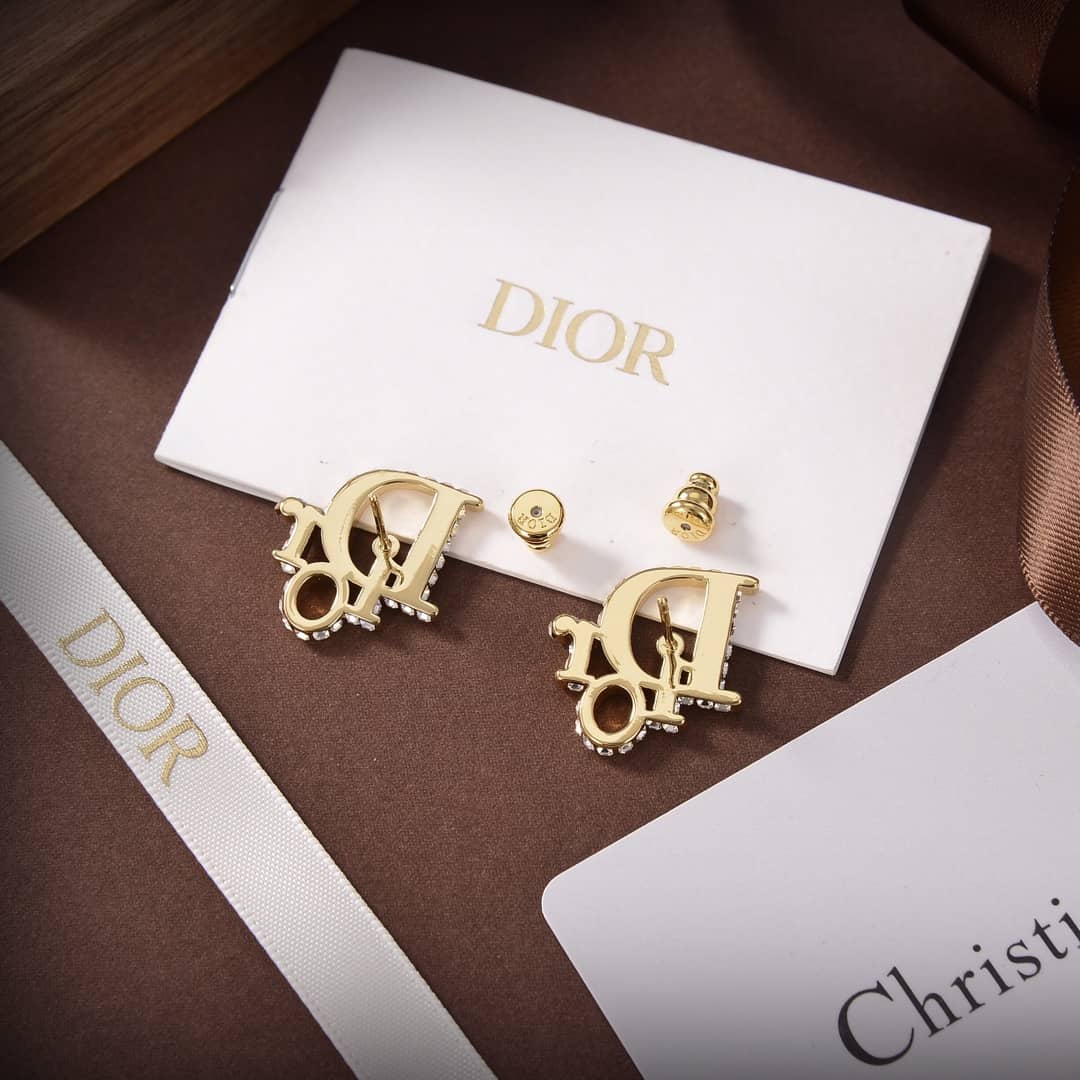Fake Dior Logo Earrings
