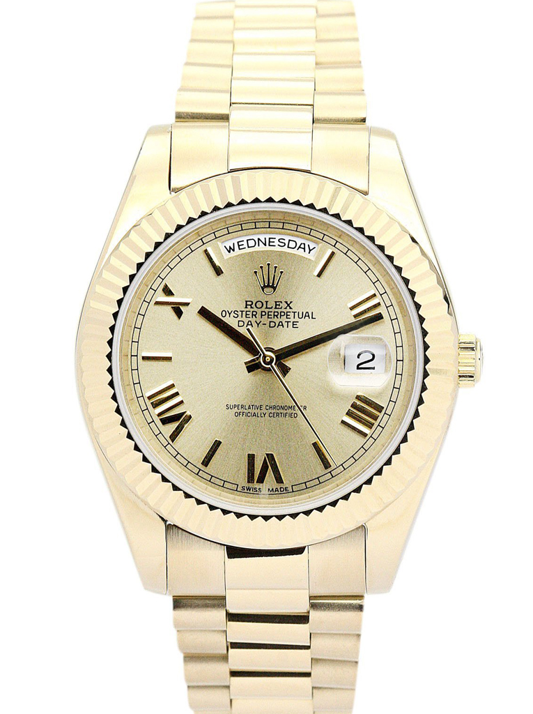Replica Rolex Day-Date II 41mm Gold Dial 228238