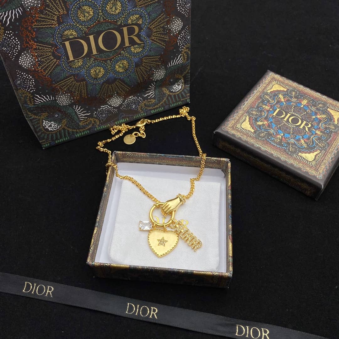 Fake Dior Logo Necklace