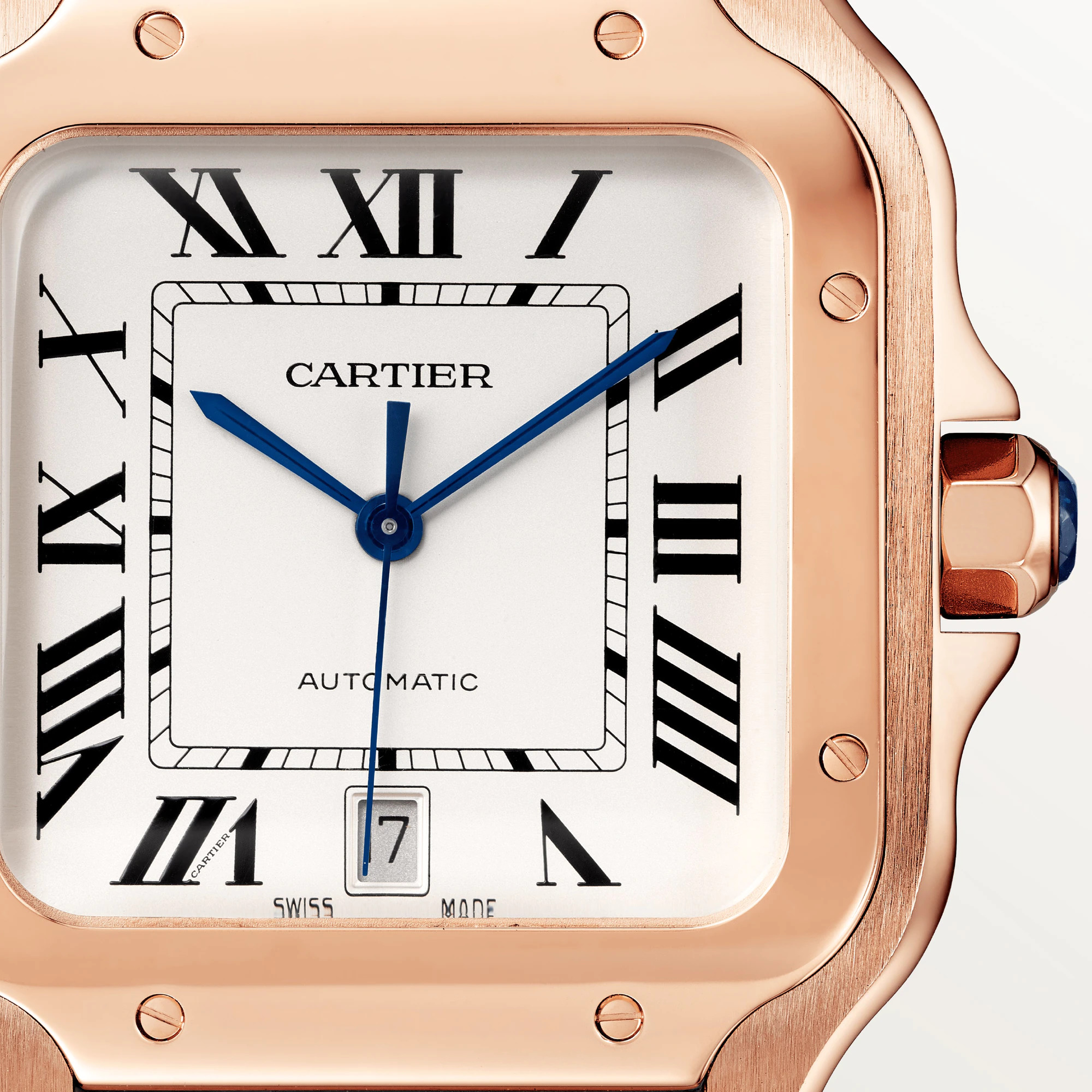 Cartier Santos de Cartier Large Rose Gold Silver Dial WGSA0019