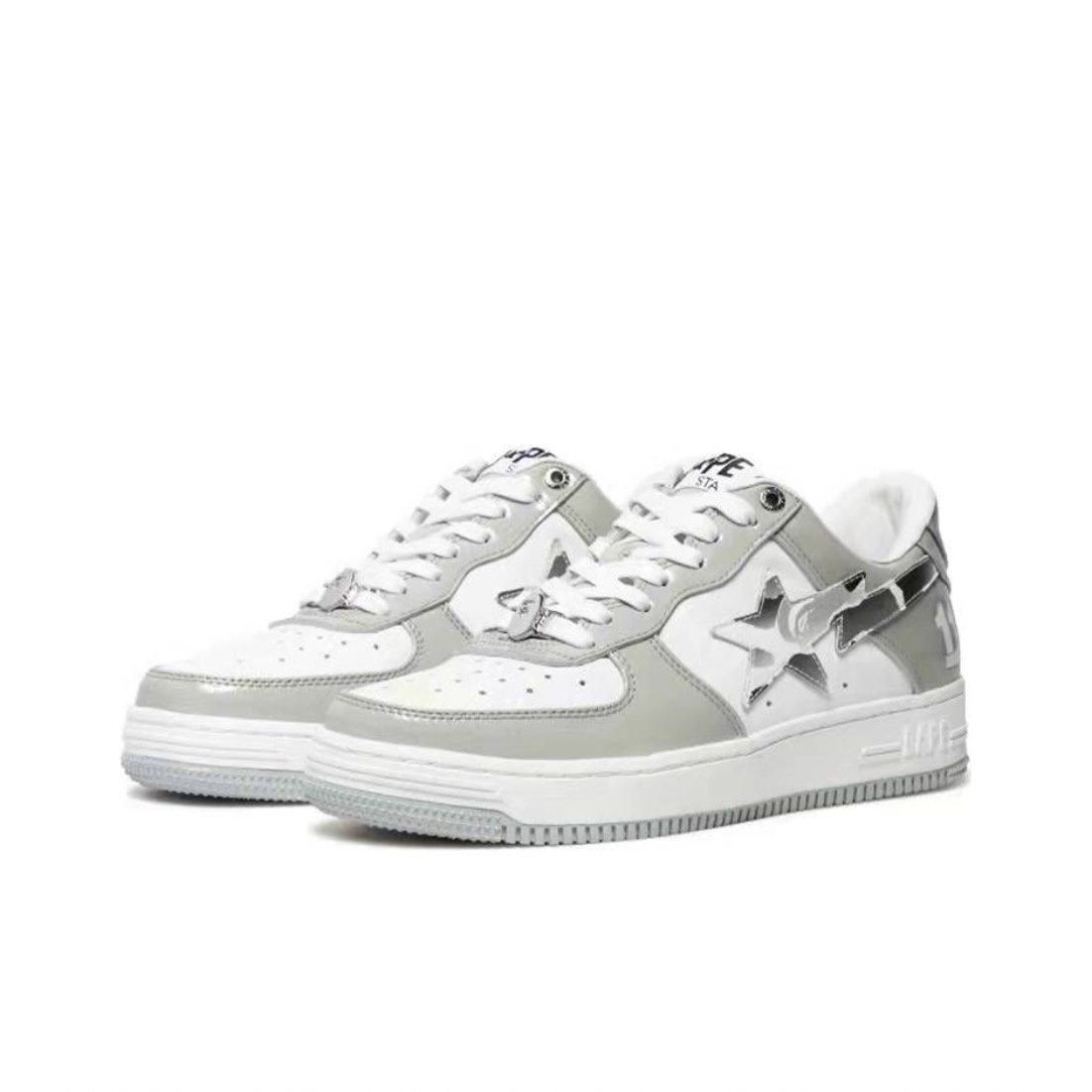A BATHING APE BAPE STA GREY WHITE 001FWH301002X-WHT