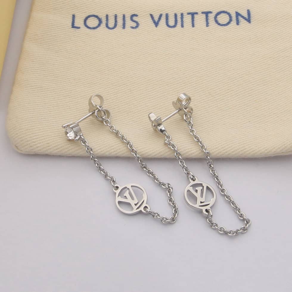 Fake Louis Vuitton Logo Earrings