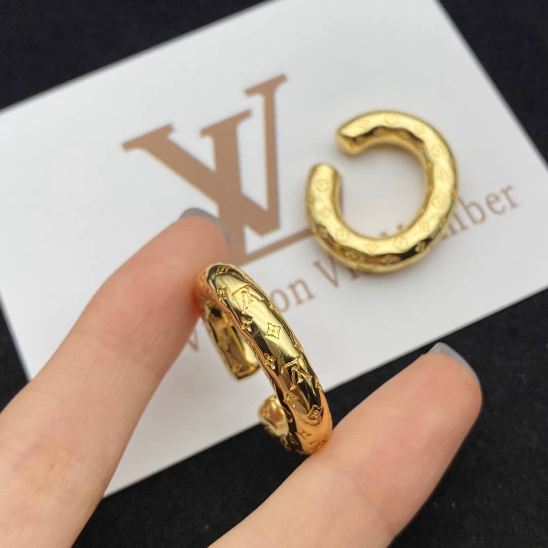 Fake Louis Vuitton Logo Earrings