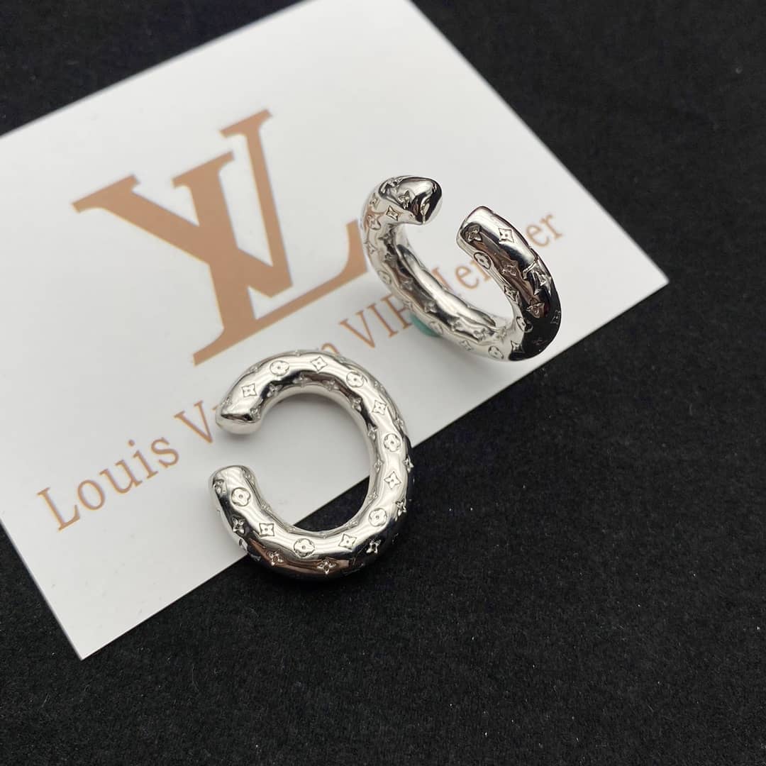 Fake Louis Vuitton Logo Earrings