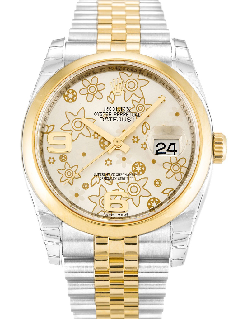 Replica Rolex Datejust 36mm Silver Floral Dial 116203