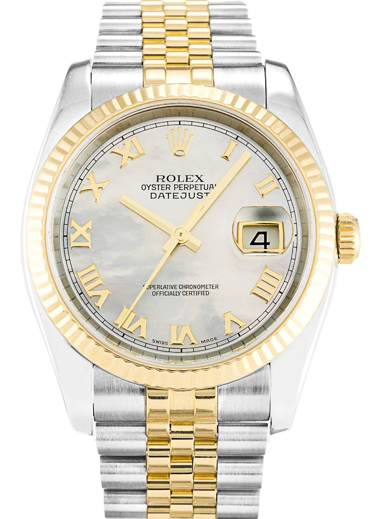 Replica Rolex Datejust 36mm Mother of Pearl – White Dial 116233