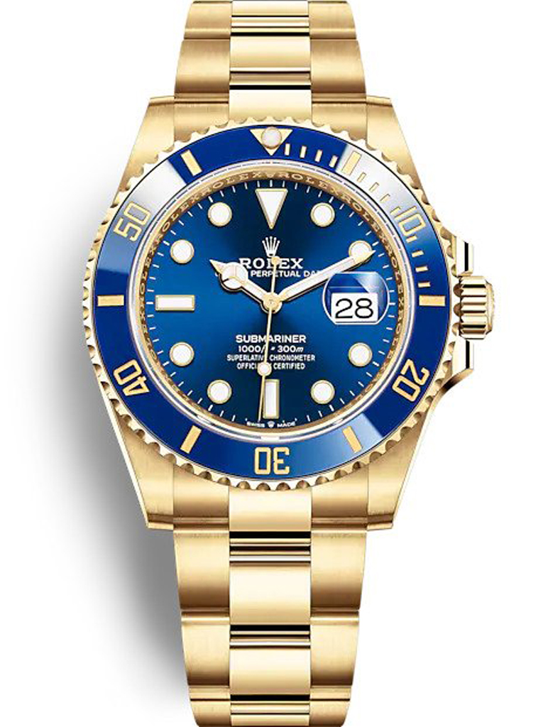 SuperClone Rolex Submariner Date Yellow Gold 40mm Blue Dial 116618LB