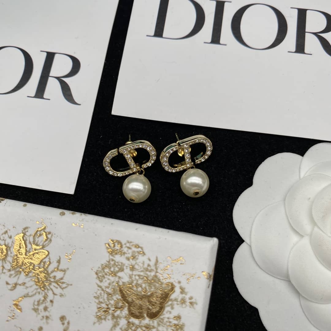 Fake Dior Logo Earrings
