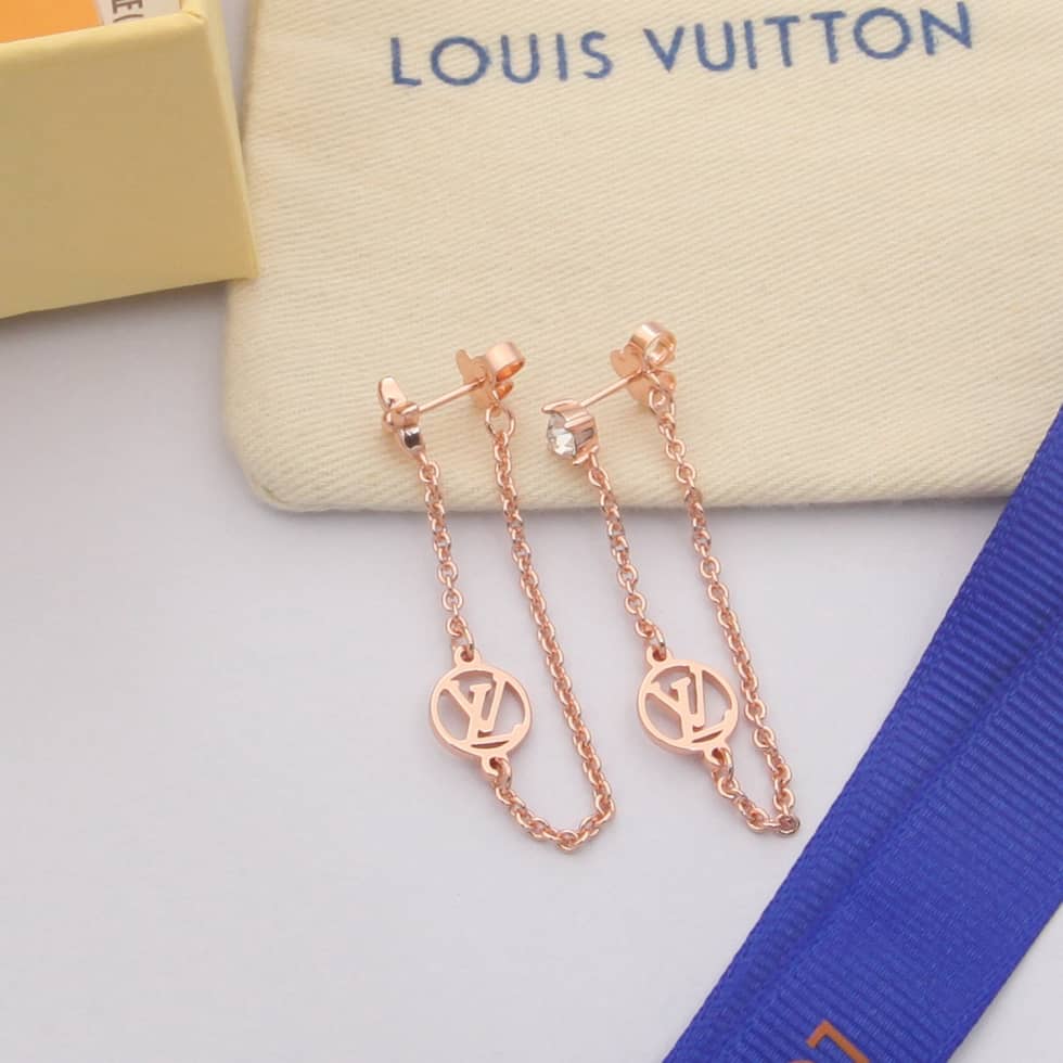Fake Louis Vuitton Logo Earrings