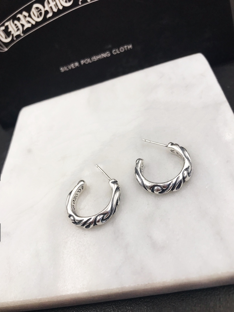 Chrome hearts Circle Stripe Earrings Stud Earrings