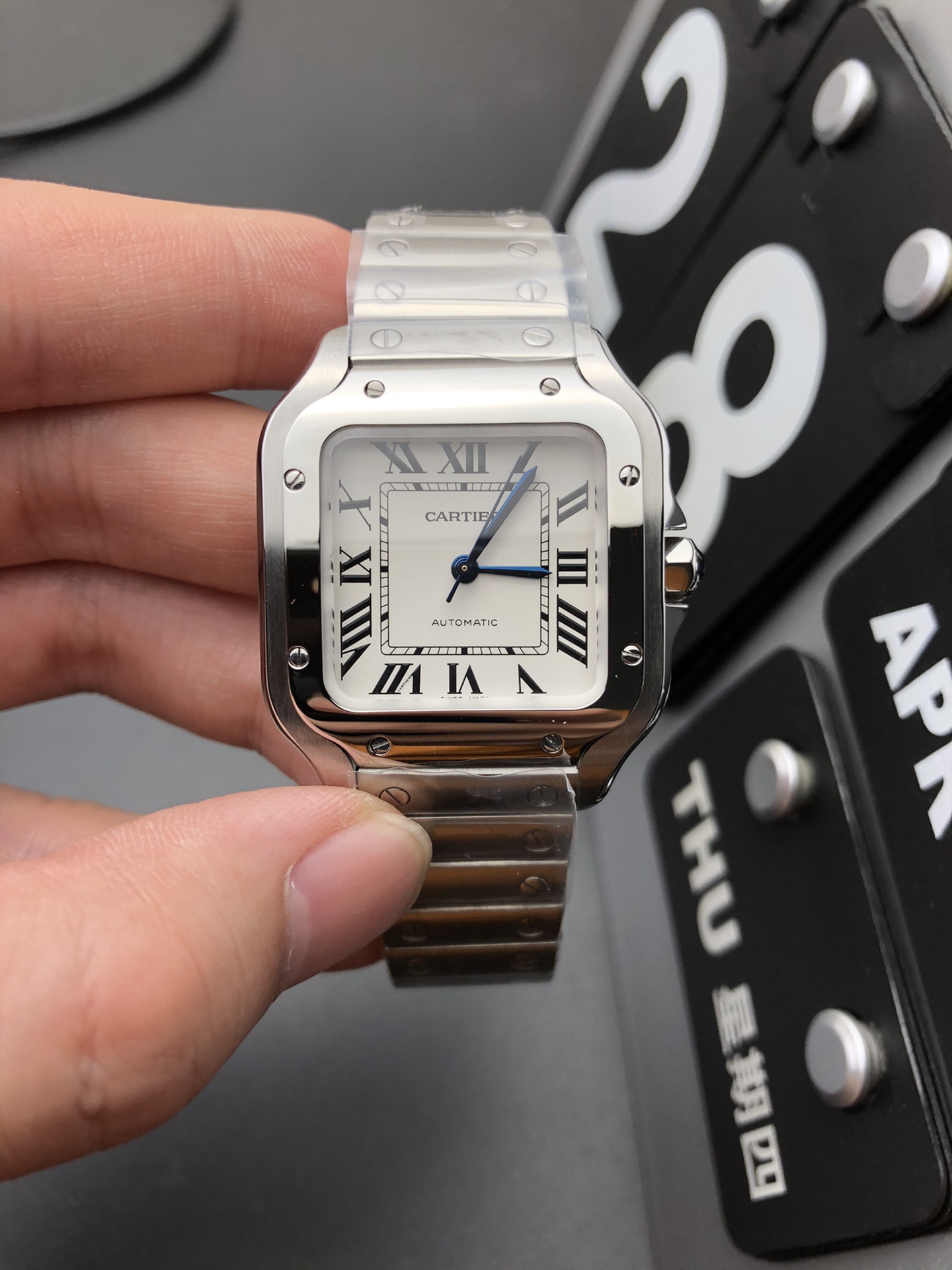 Cartier Santos de Cartier Medium Steel Silver Dial WSSA0029