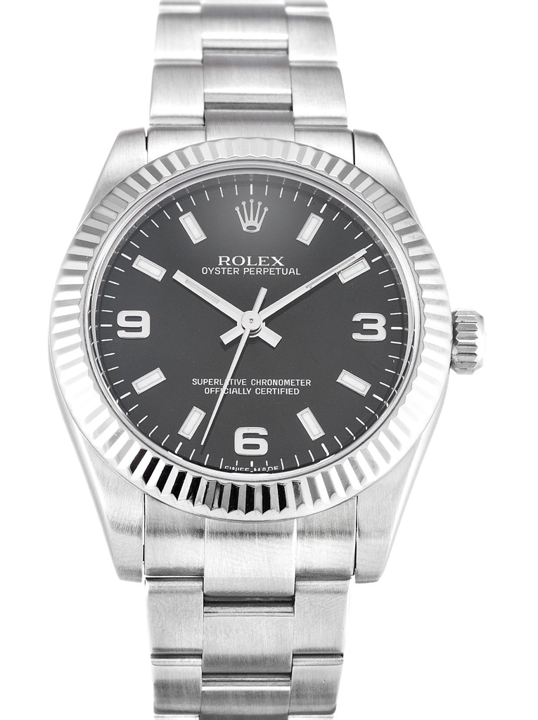 Replica Rolex Oyster Perpetual Lady 31mm Black Dial 177234