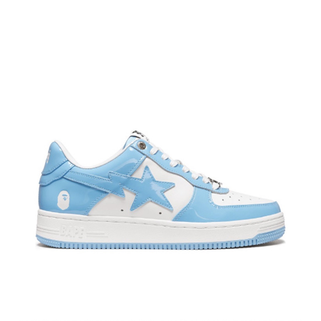 A BATHING APE BAPE STA PATENT LEATHER BLUE WHITE 1I70-191-002