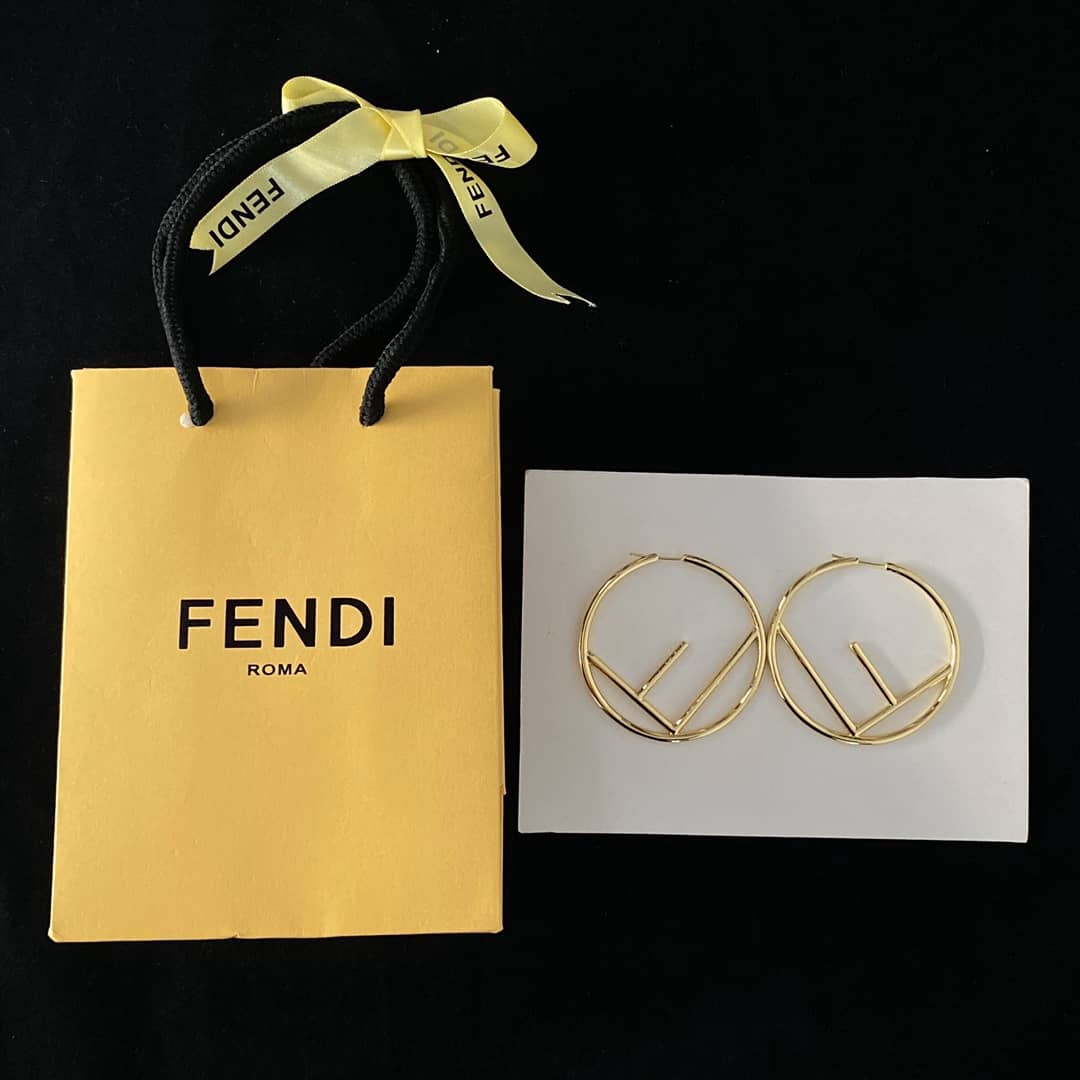 Knockoff Fendi Logo Earrings