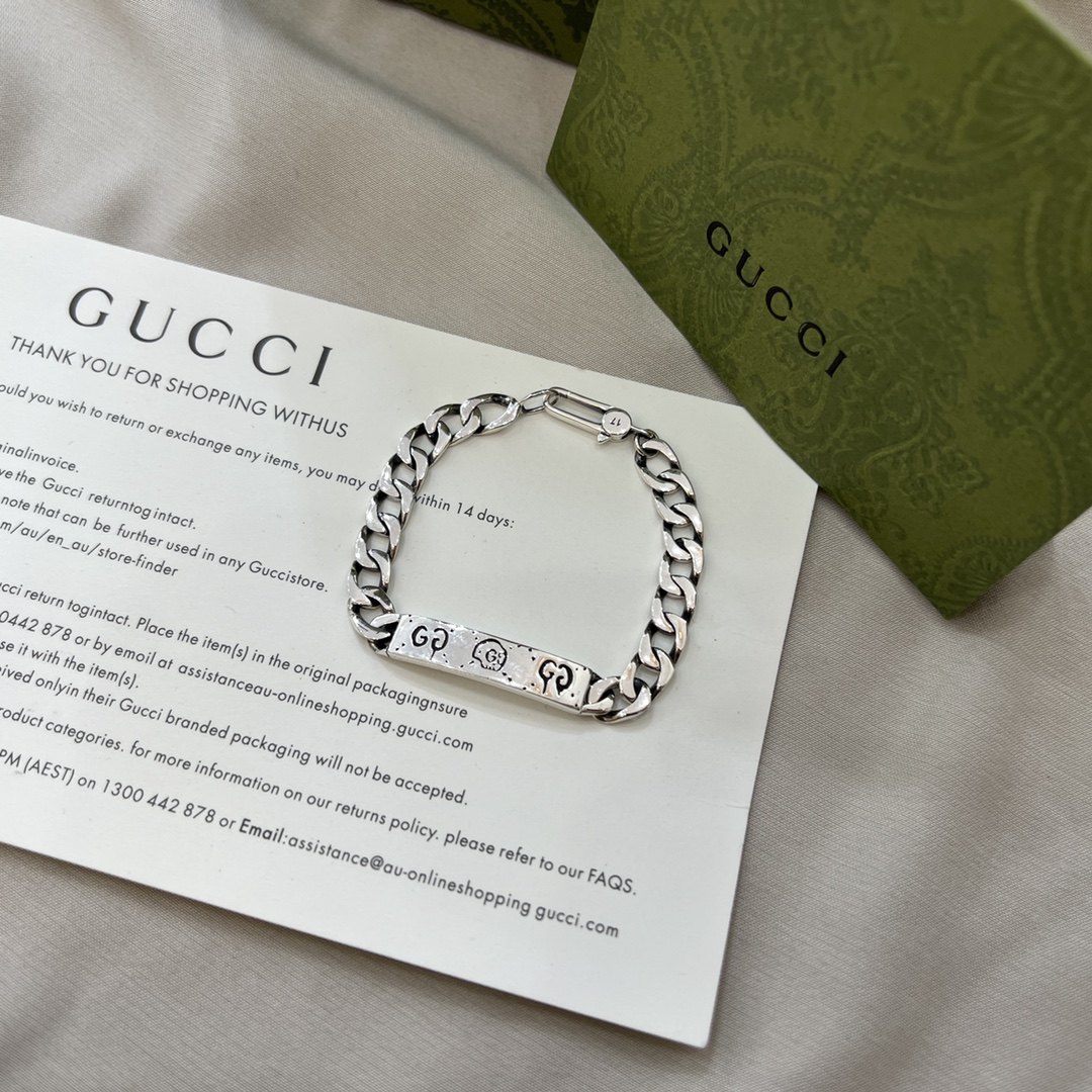 G*U 925 sterling silver Double G Elf bracelet