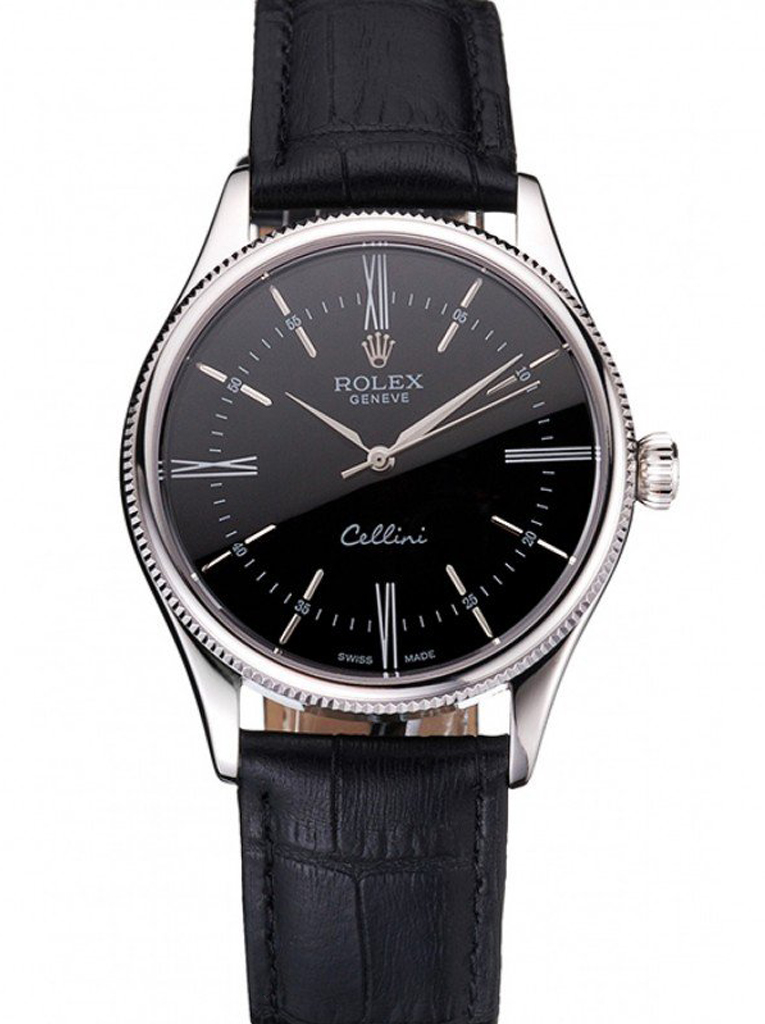 Superclone Rolex Cellini 38mm Black Dial REP016804