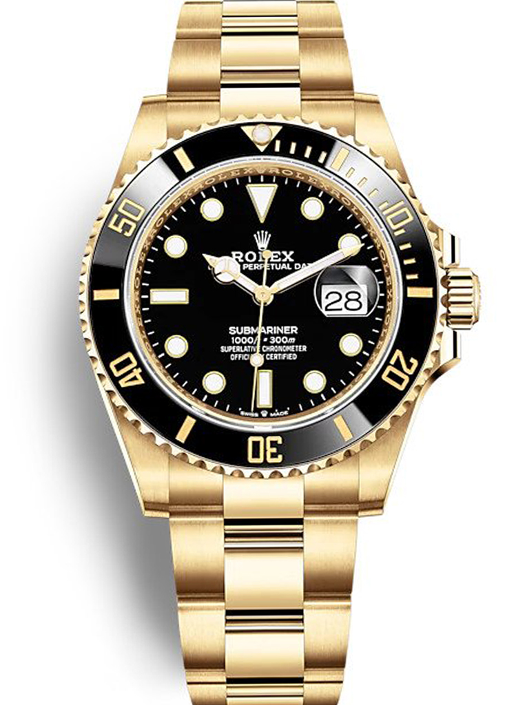 SuperClone Rolex Submariner Date Yellow Gold 40mm Black Dial 116618LN