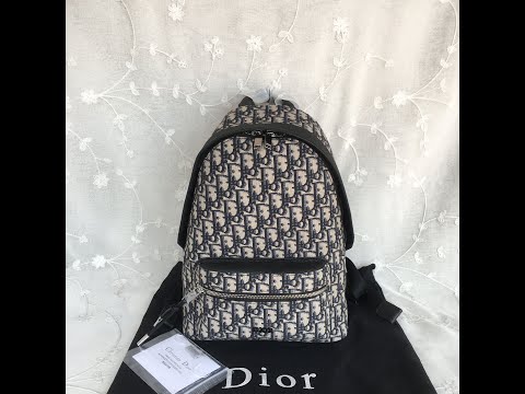 DIOR Blue Oblique Print Backpack