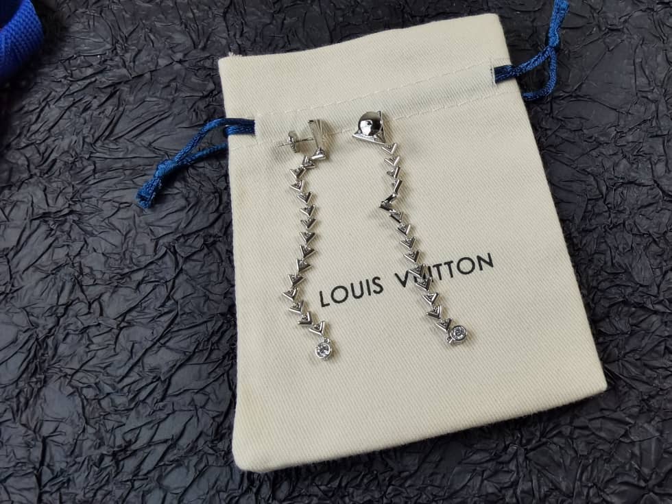 Fake Louis Vuitton Logo Earrings