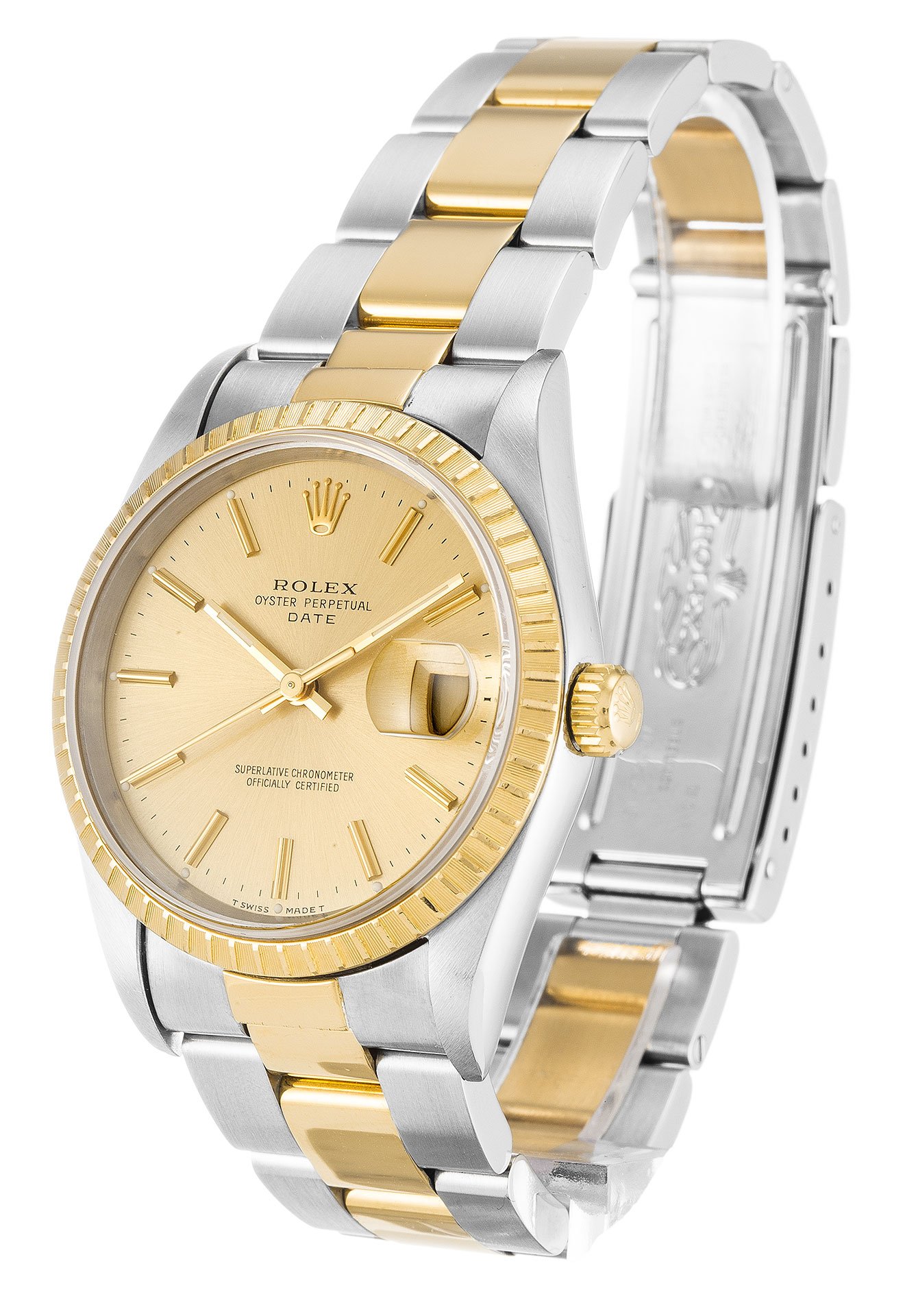 Replica Rolex Oyster Perpetual Date 34mm Champagne Dial 15223