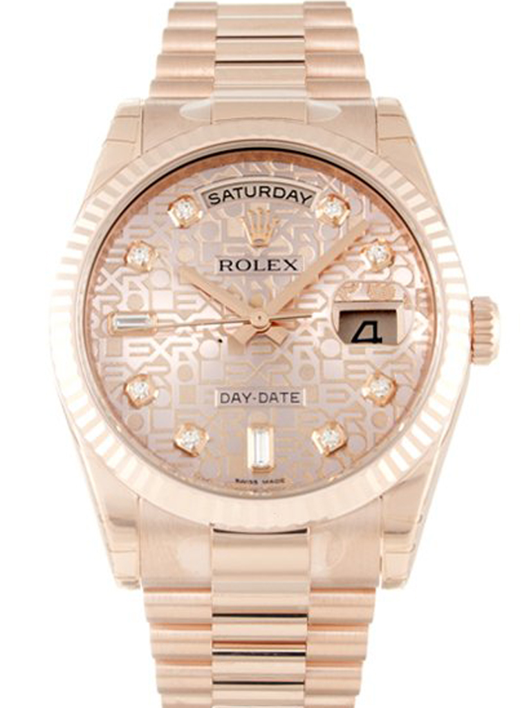 Replica Rolex Day-Date 36mm Rose Dial 118235 F