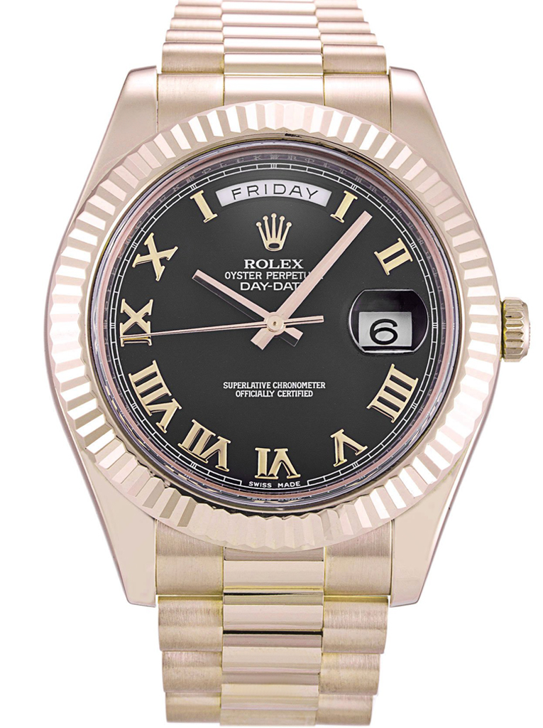 Replica Rolex Day-Date II 41mm Black Dial 218235