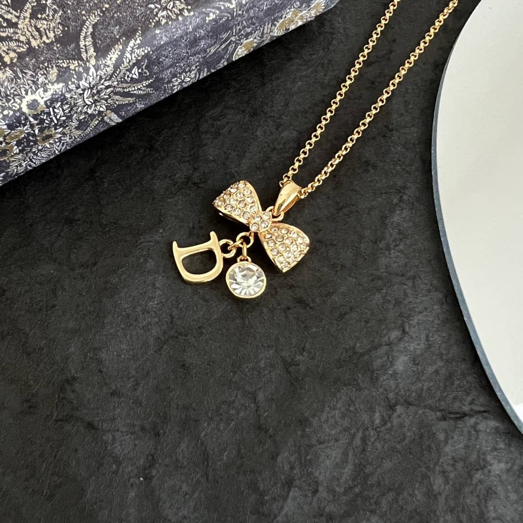 Fake Dior Logo Necklace