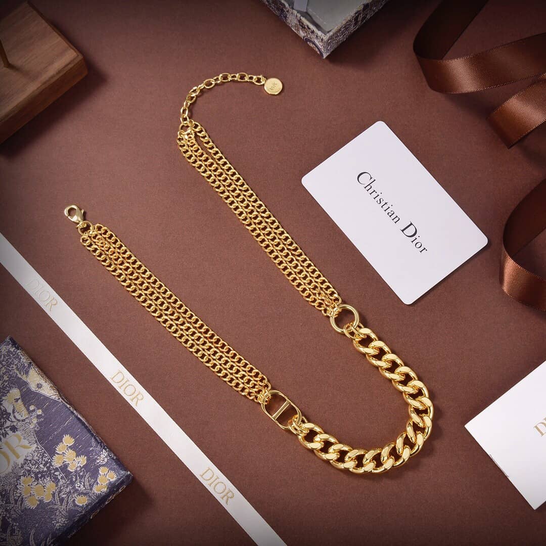 Fake Dior Logo Necklace