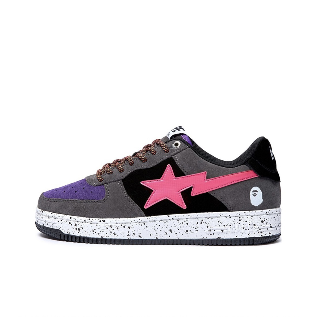 A BATHING APE BAPE STA BLACK GREY PINK SUEDE 1I20-191-008