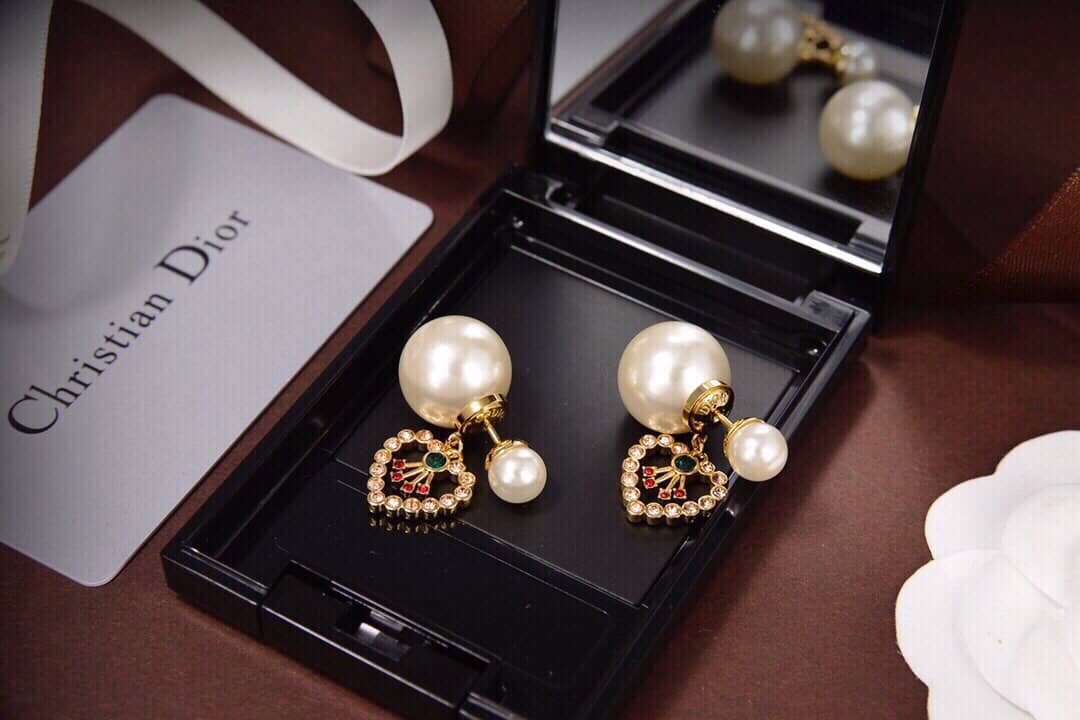 Fake Dior Logo Earrings