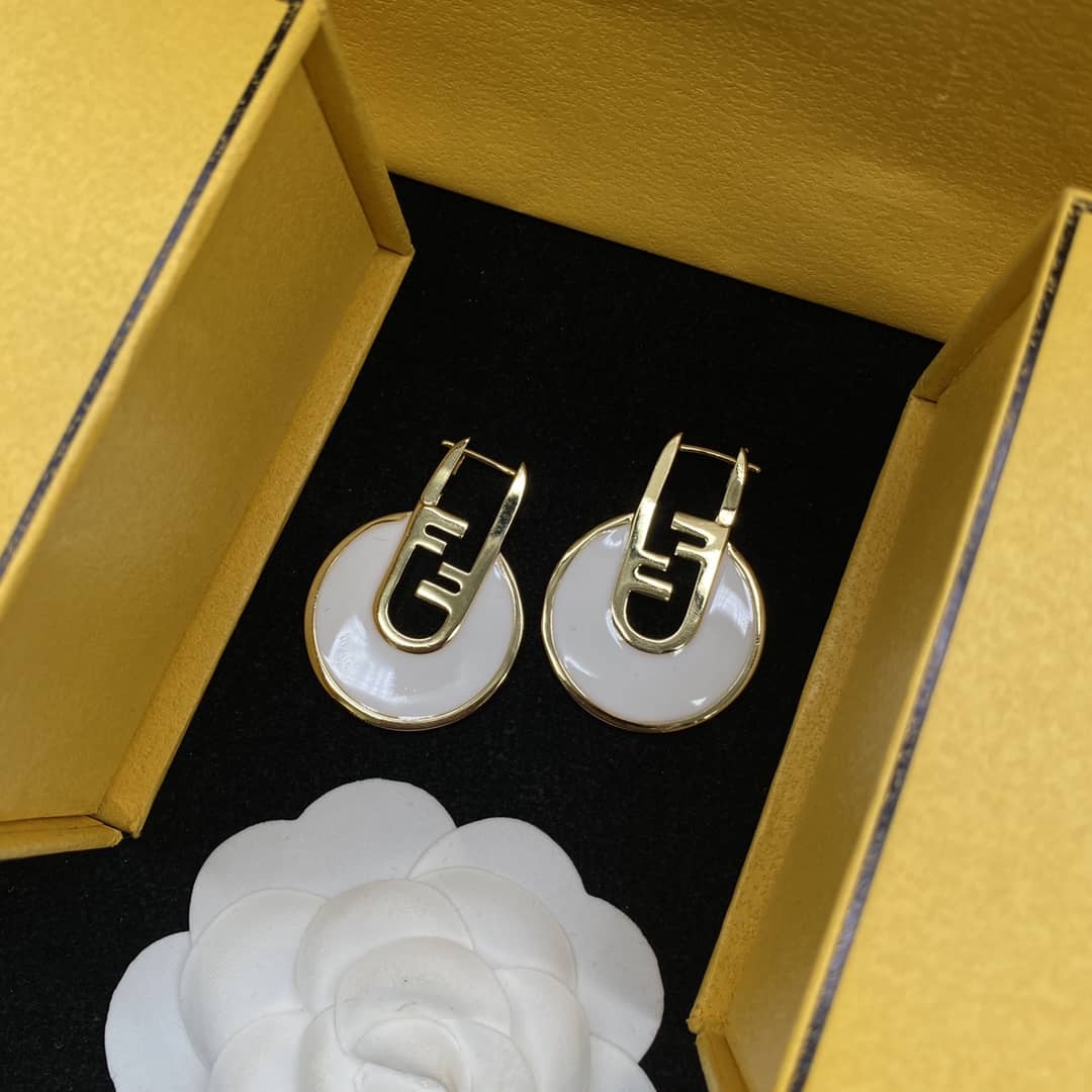 Fake Fendi Logo Earrings