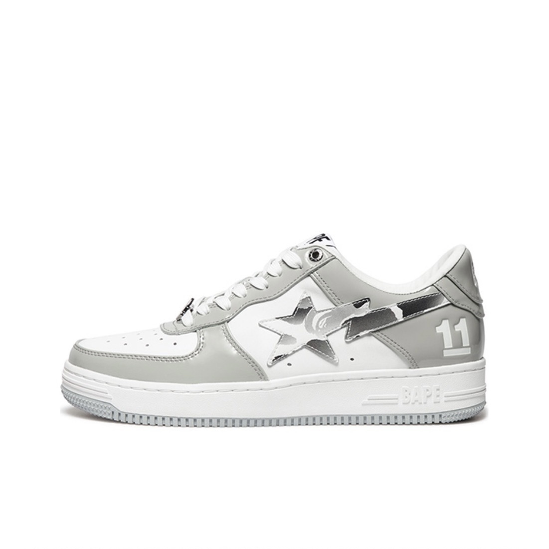 A BATHING APE BAPE STA GREY WHITE 001FWH301002X-WHT