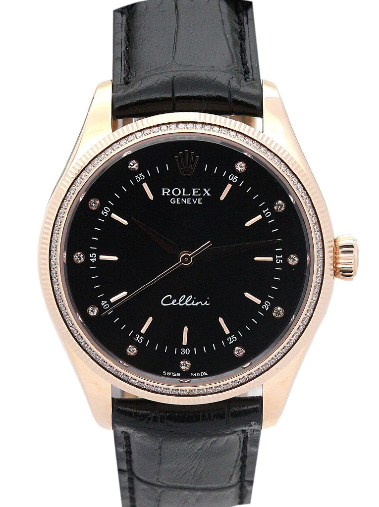 Replica Rolex Cellini 39mm Black Dial 50605