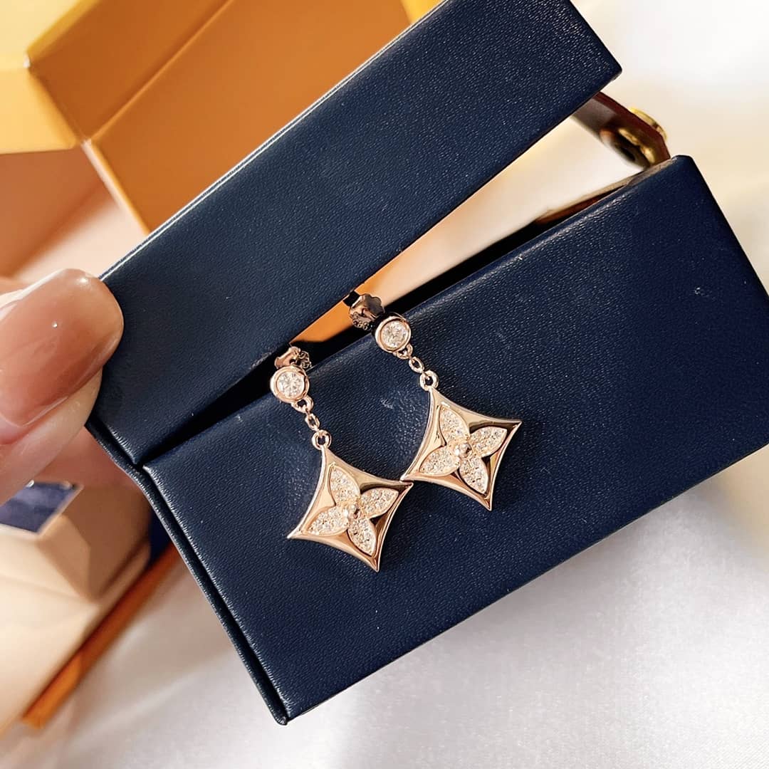 Fake Louis Vuitton Logo Earrings