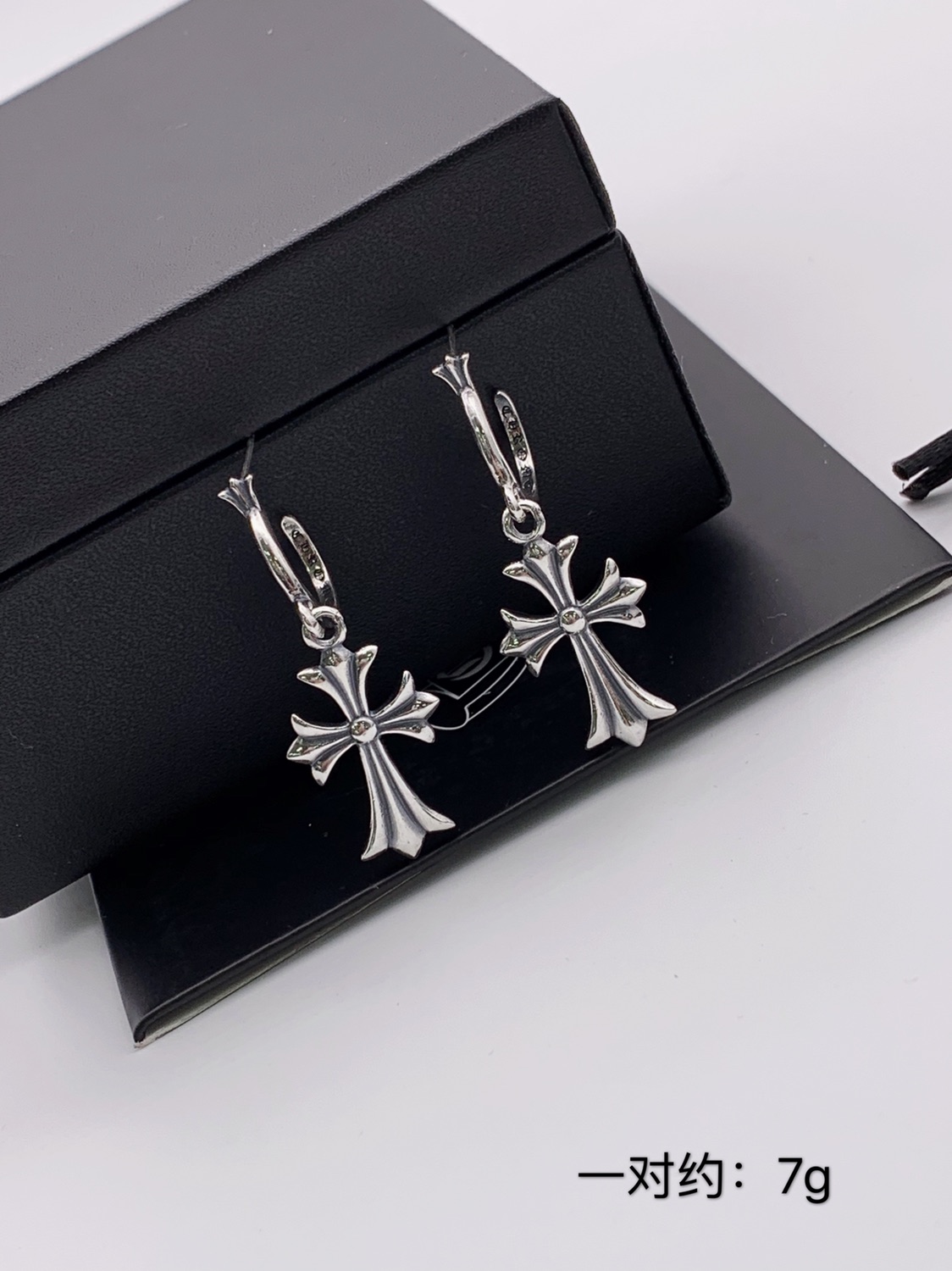 Chrome hearts Sterling silver big cross earrings