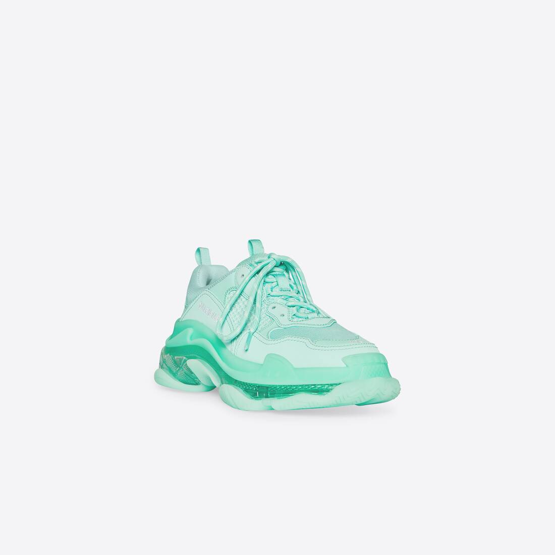 Women's Triple S Clear Sole Sneaker in Green 544351W2GA14500