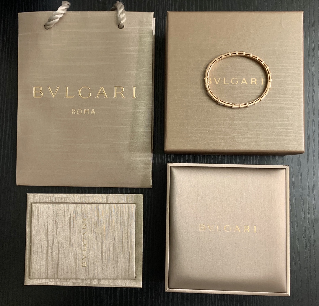 BVLGARI snake bone white mother-of-pearl bracelet