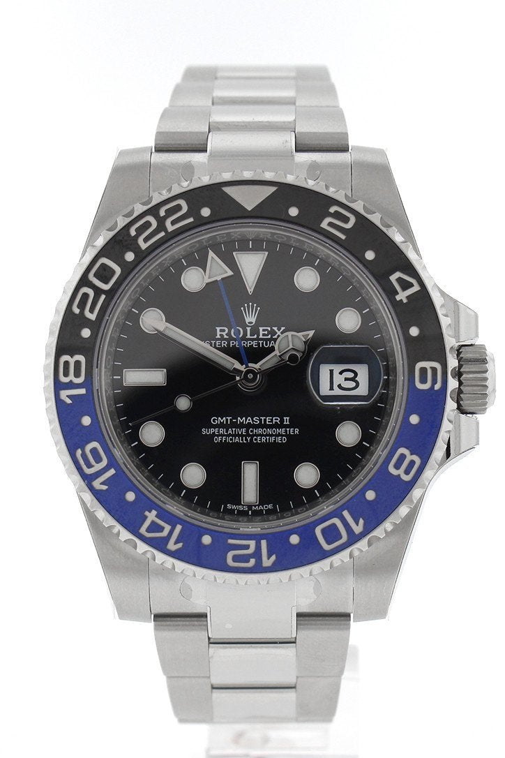 GMT-Master II Batman 40 Black Dial Steel Men's Watch 116710BLNR 116710