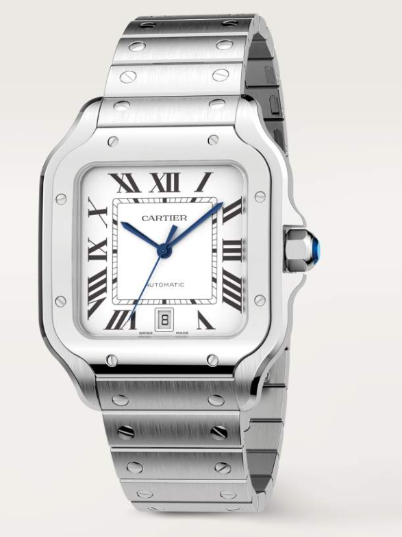 Cartier Santos de Cartier Large Automatic Stainless Steel Silver Dial Steel Bracelet WSSA0009