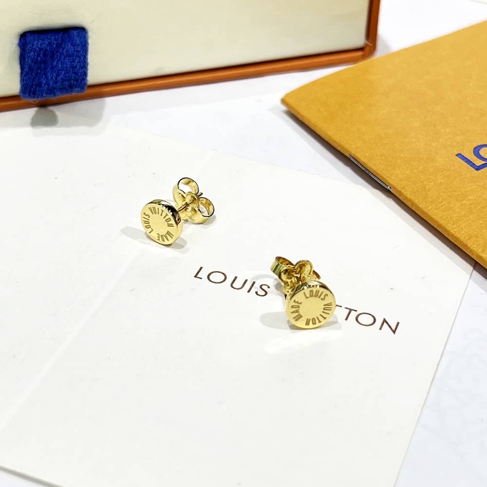 Fake Louis Vuitton Logo Earrings