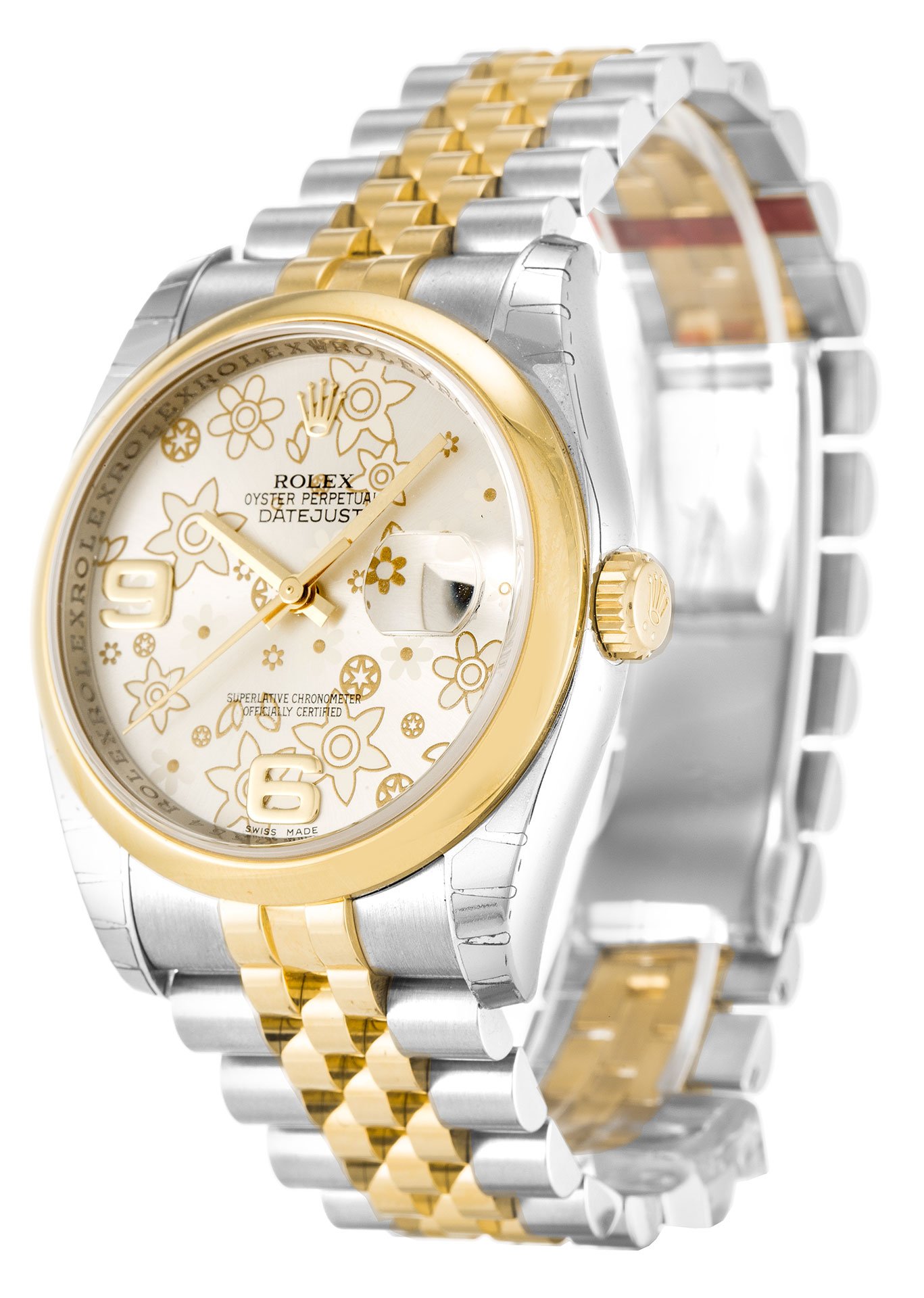 Replica Rolex Datejust 36mm Silver Floral Dial 116203