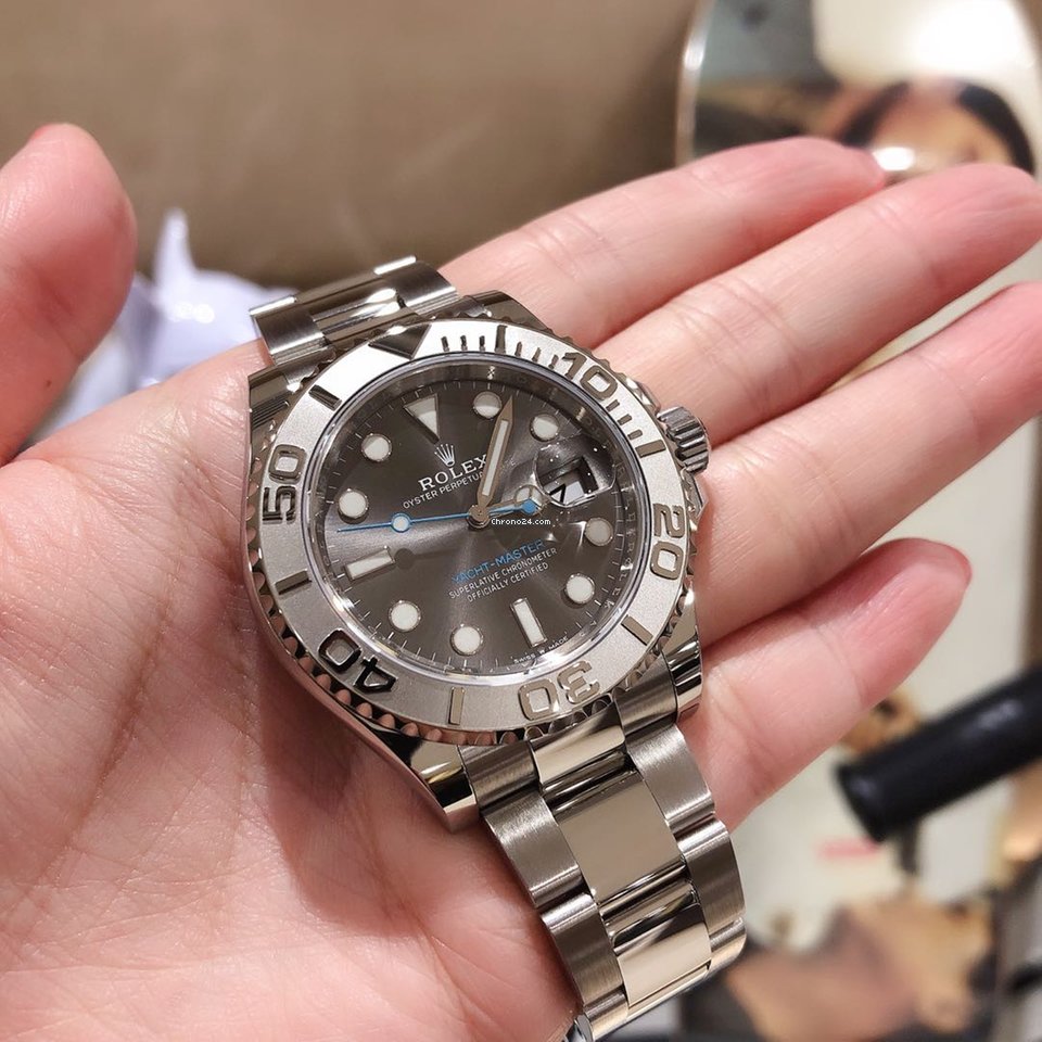 Rolex Yacht-Master 40 Stainless Steel Dark Rhodium Dial Platinum Bezel Oyster Bracelet 126622