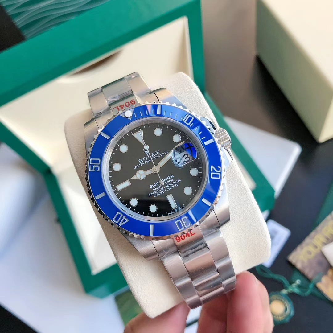Submariner Black Dial Blue Bezel Men's Watch