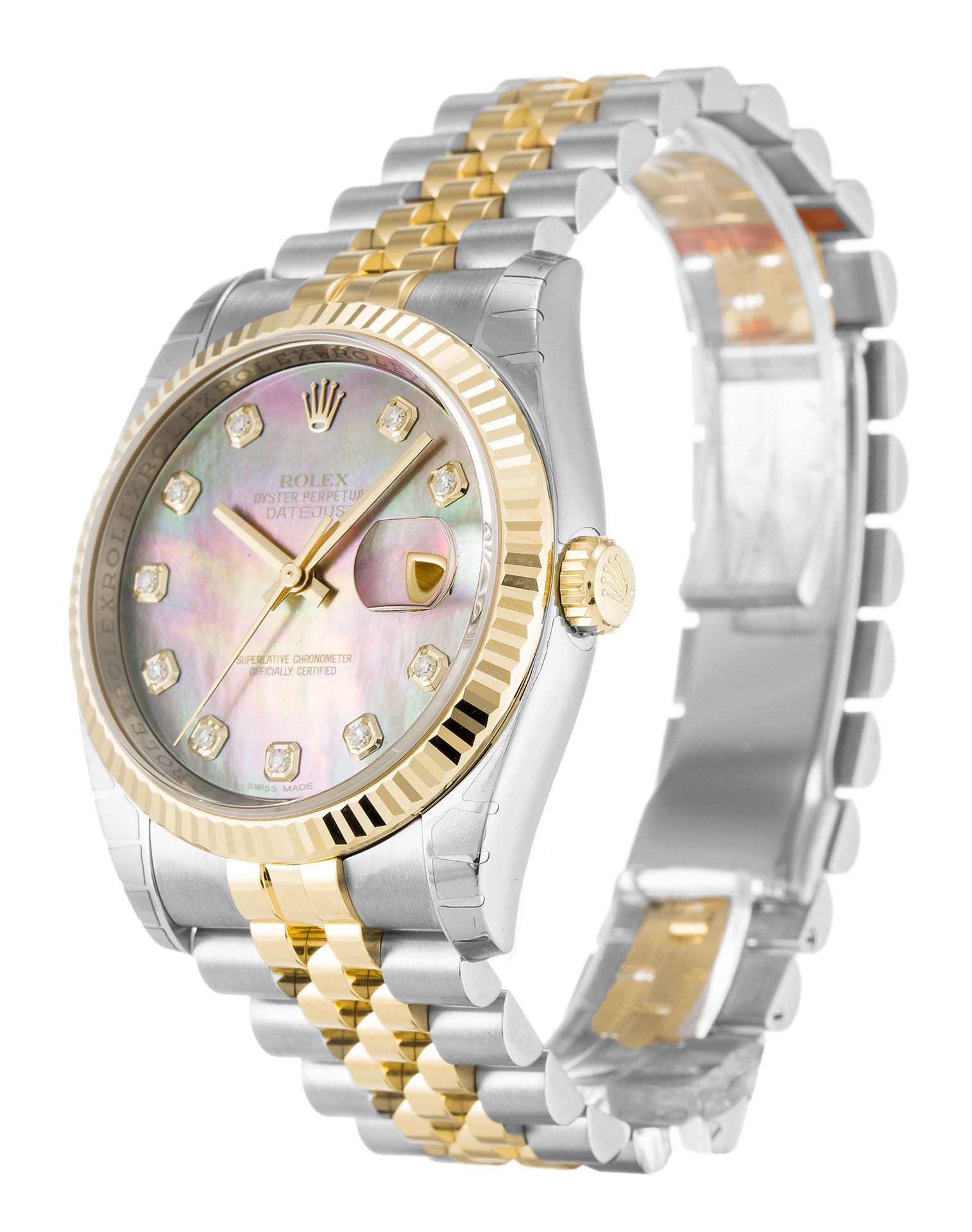Replica Rolex Datejust 36mm Mother of Pearl – Black Dial 116233
