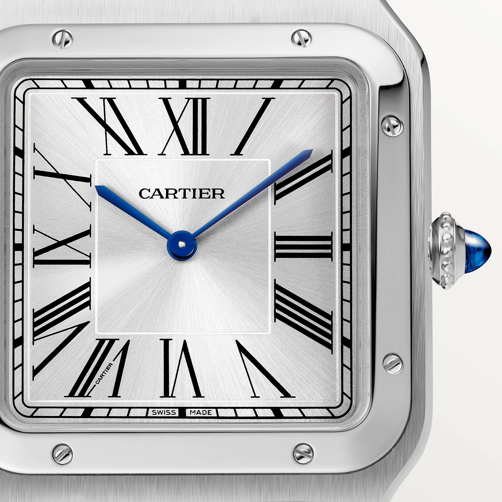 Cartier Santos-Dumont Extra-Large Stainless Steel Silver Dial WSSA0032