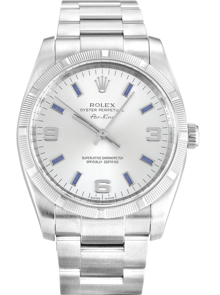 Replica Rolex Air-King 34mm Silver Dial 114210-2