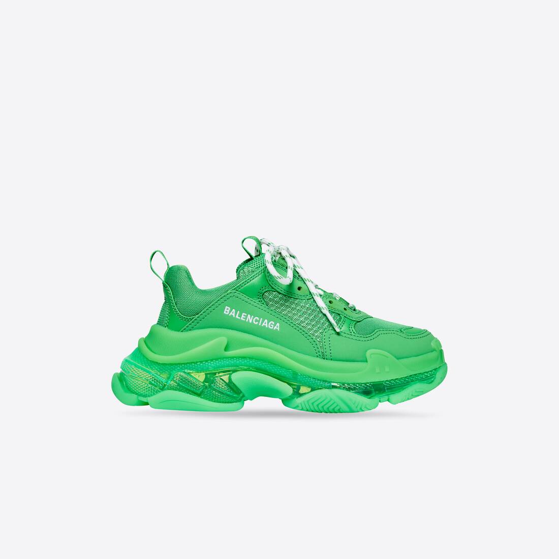 Women's Triple S Sneaker Clear Sole in Fluo Green 544351W2GA13510