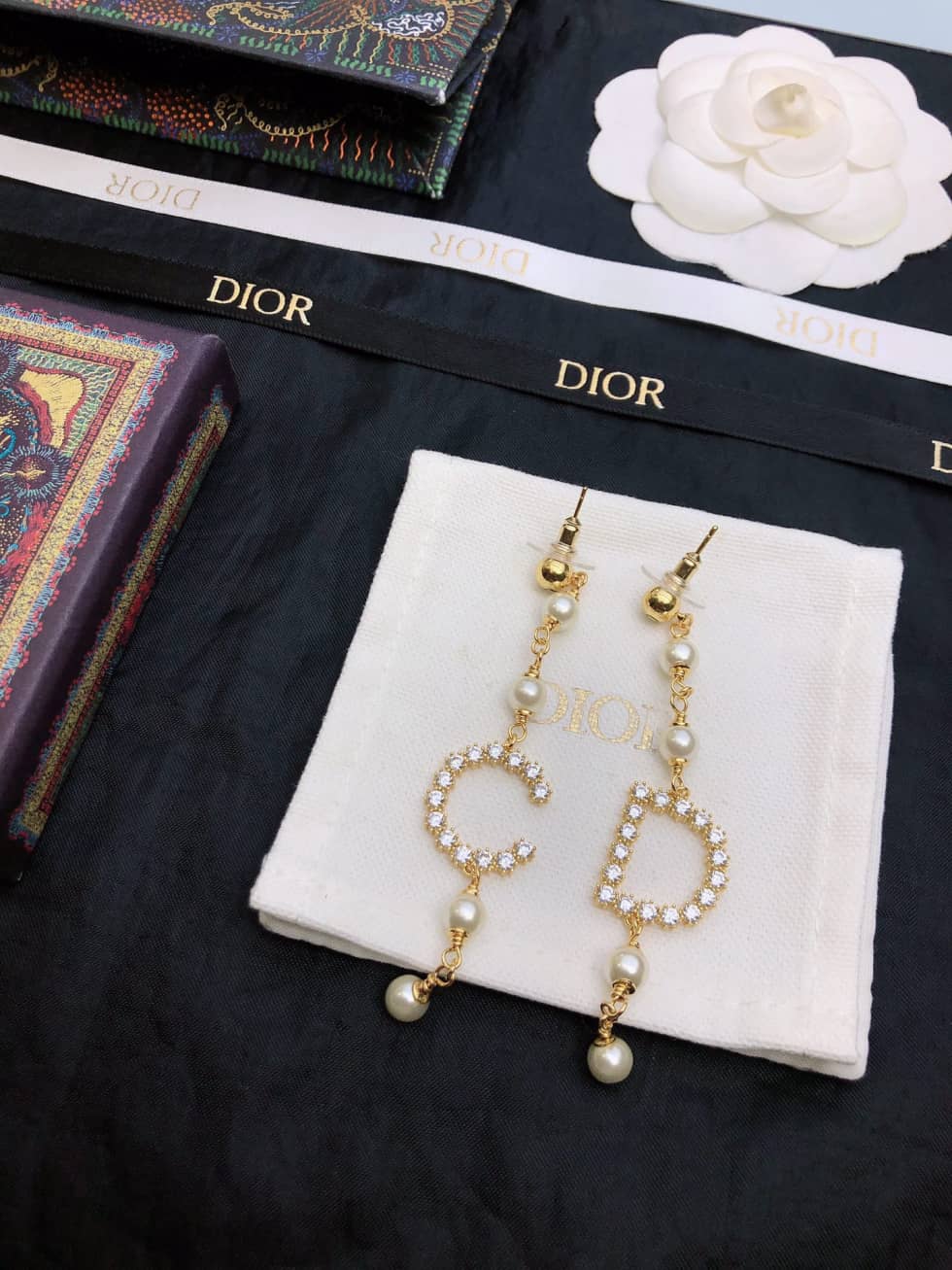 Fake Dior Logo Earrings